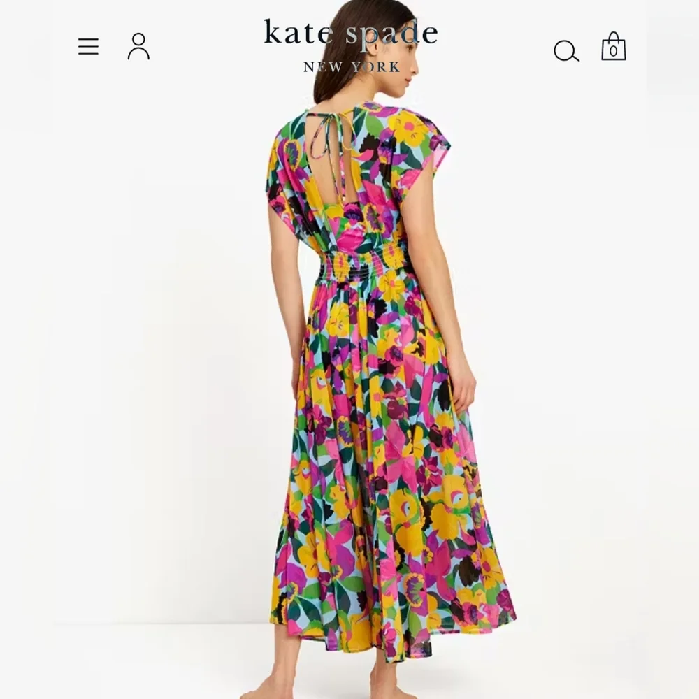 Kate Spade New York Orchid Bloom Maxi Cover  Up Maxi Dress - Picture 4 of 15
